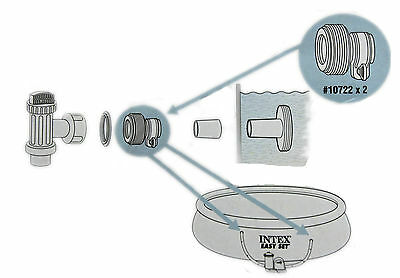 Intex Type B Adapter for Above Ground Pools Converts 1.25" to 1.5" Item # 10722