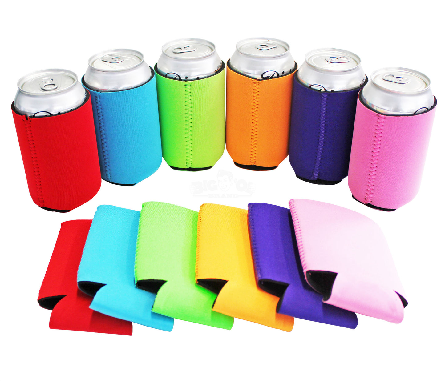 Neoprene Reversible Can Cooler Collapsible Sleeves for 12oz Cans - 12-Pack - Blank Design for any Event - Dual Sided Insulation Keeps Your Drinks Cool