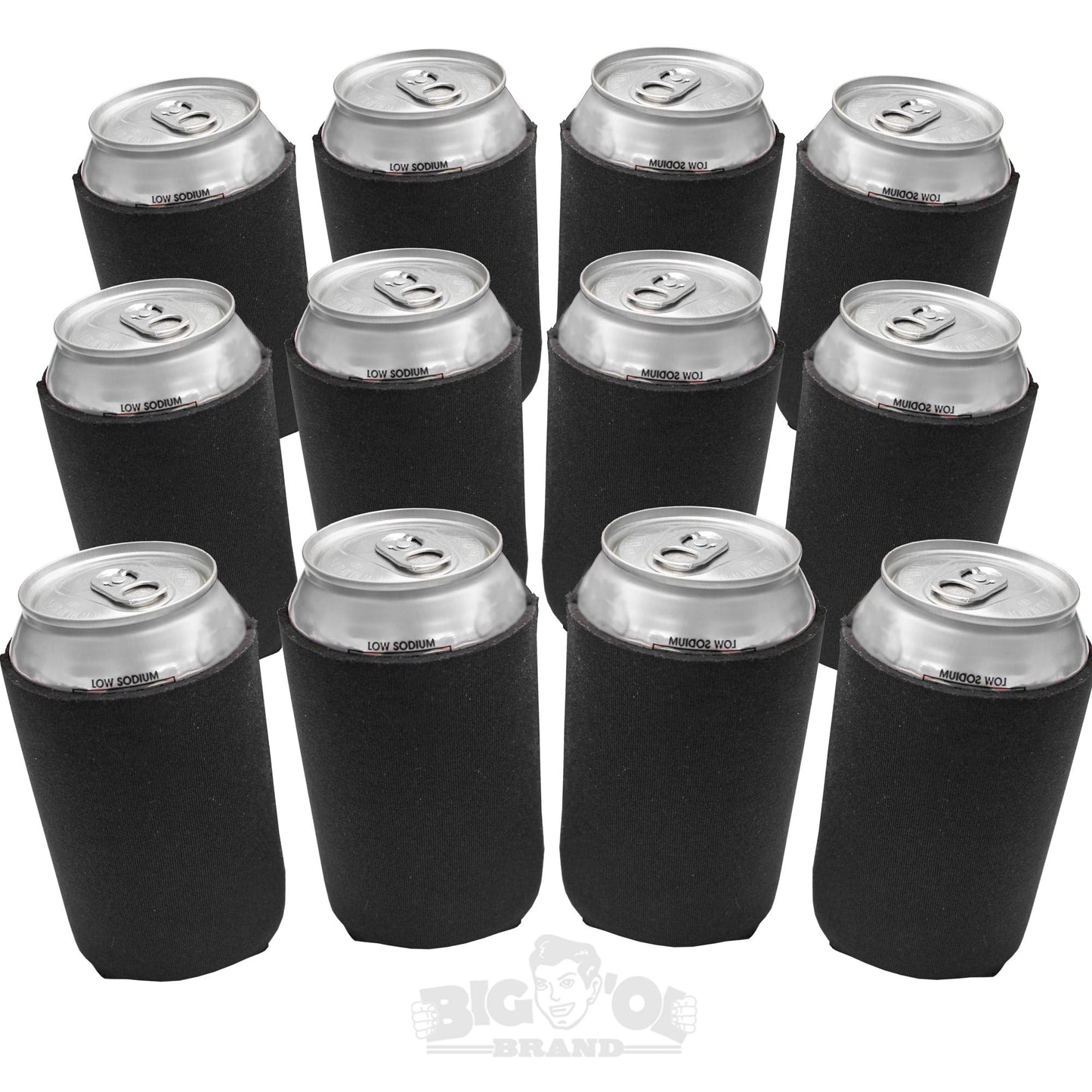 Neoprene Reversible Can Cooler Collapsible Sleeves for 12oz Cans - 12-Pack - Blank Design for any Event - Dual Sided Insulation Keeps Your Drinks Cool
