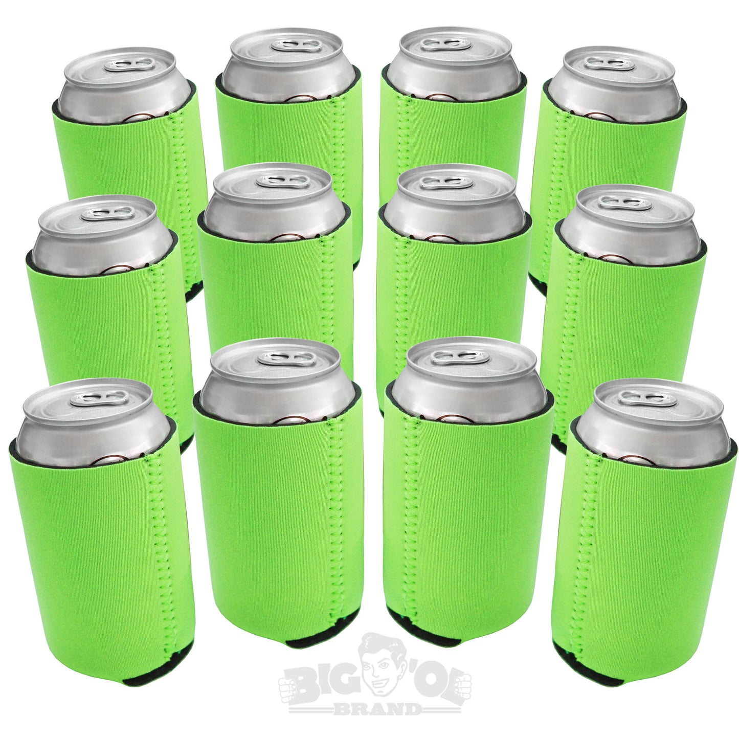 Neoprene Reversible Can Cooler Collapsible Sleeves for 12oz Cans - 12-Pack - Blank Design for any Event - Dual Sided Insulation Keeps Your Drinks Cool