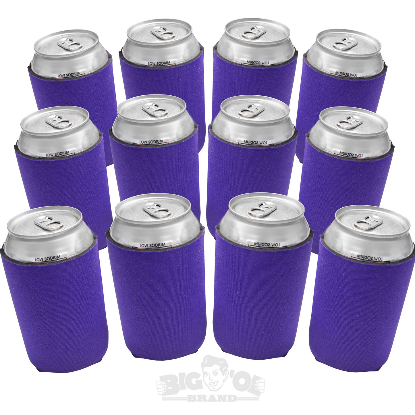 Neoprene Reversible Can Cooler Collapsible Sleeves for 12oz Cans - 12-Pack - Blank Design for any Event - Dual Sided Insulation Keeps Your Drinks Cool