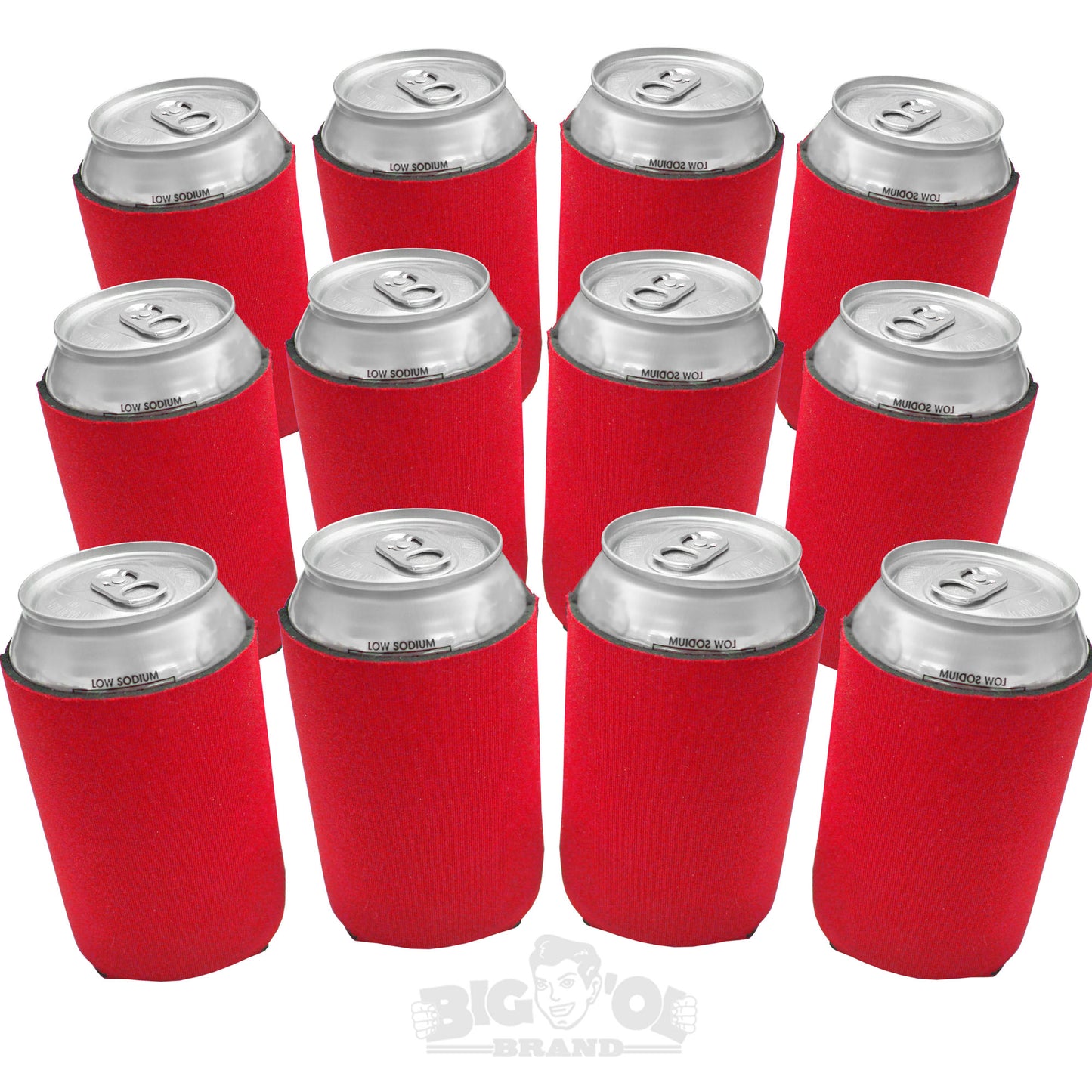 Neoprene Reversible Can Cooler Collapsible Sleeves for 12oz Cans - 12-Pack - Blank Design for any Event - Dual Sided Insulation Keeps Your Drinks Cool
