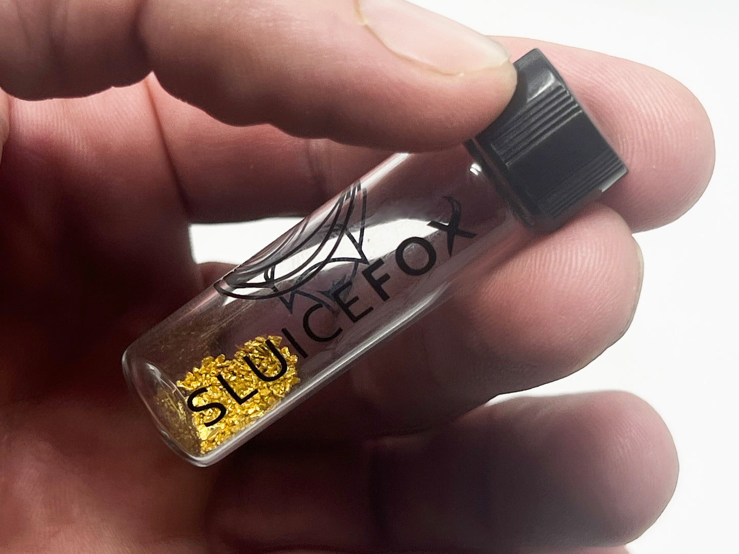 Sluice Fox Glass Vial for gold panning kits (15 pack); 2 inch glass water tight vial for storing and displaying gold nuggets, flake and fines; prospecting tools for gold mining