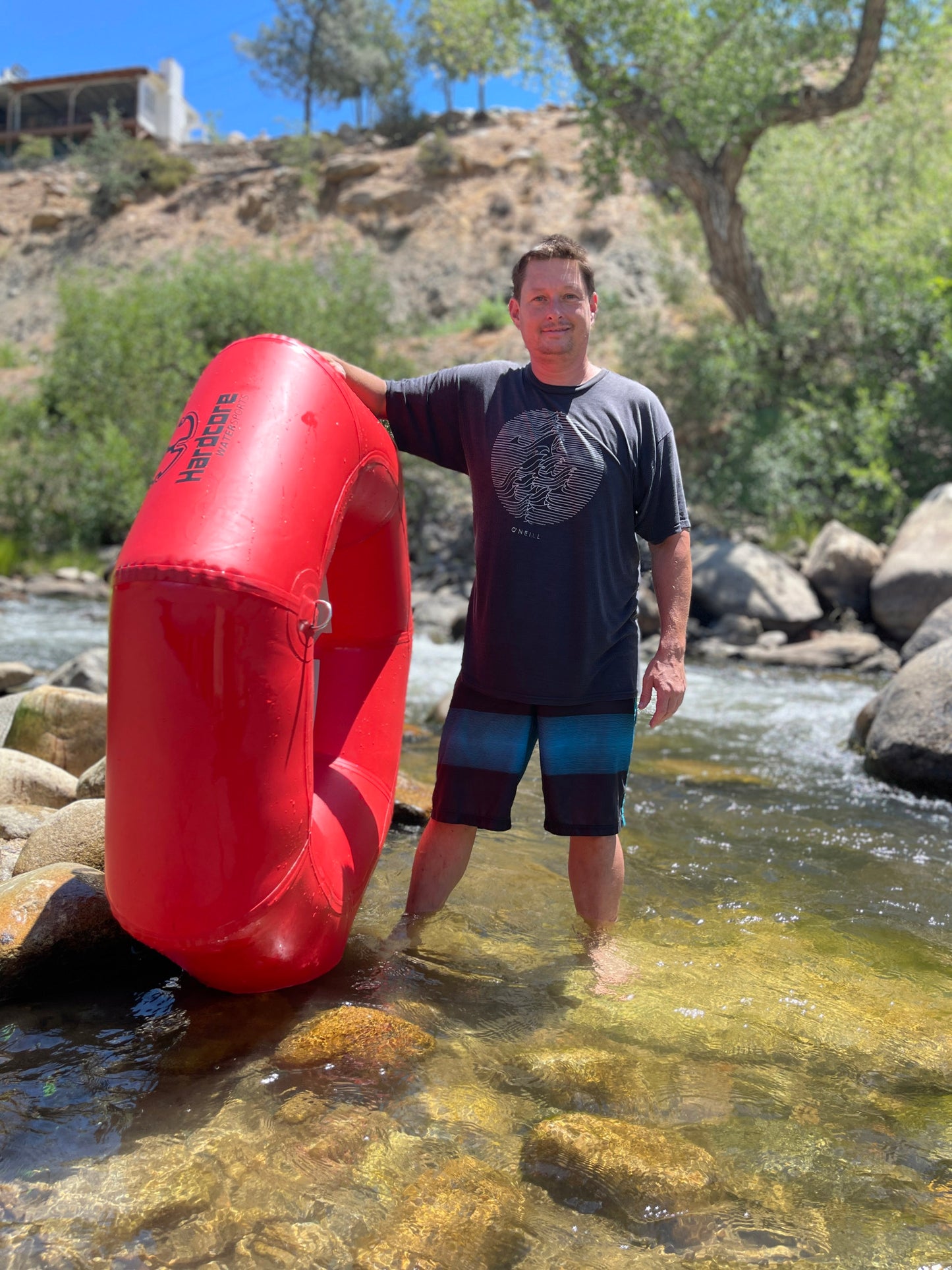 Hardcore River Tube with Durable Triple-Layer PVC, Ergonomic Seven-Sided Design, Intuitive Handles, and C7 Valve Inflation – Ideal for Tubing Adventures