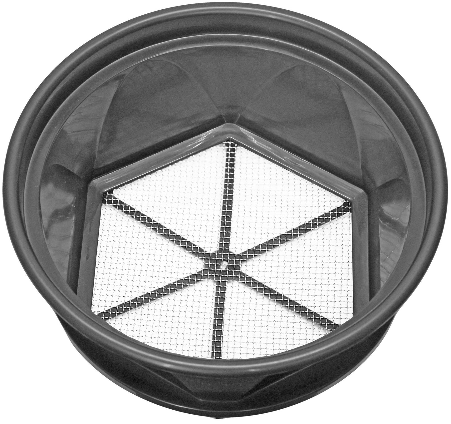 Sluice Fox 13 1/4 inch gold classifier prospecting pan - stainless steel mesh sifting pan fits atop 5 gallon bucket; mealworm strainer and shark tooth sifter