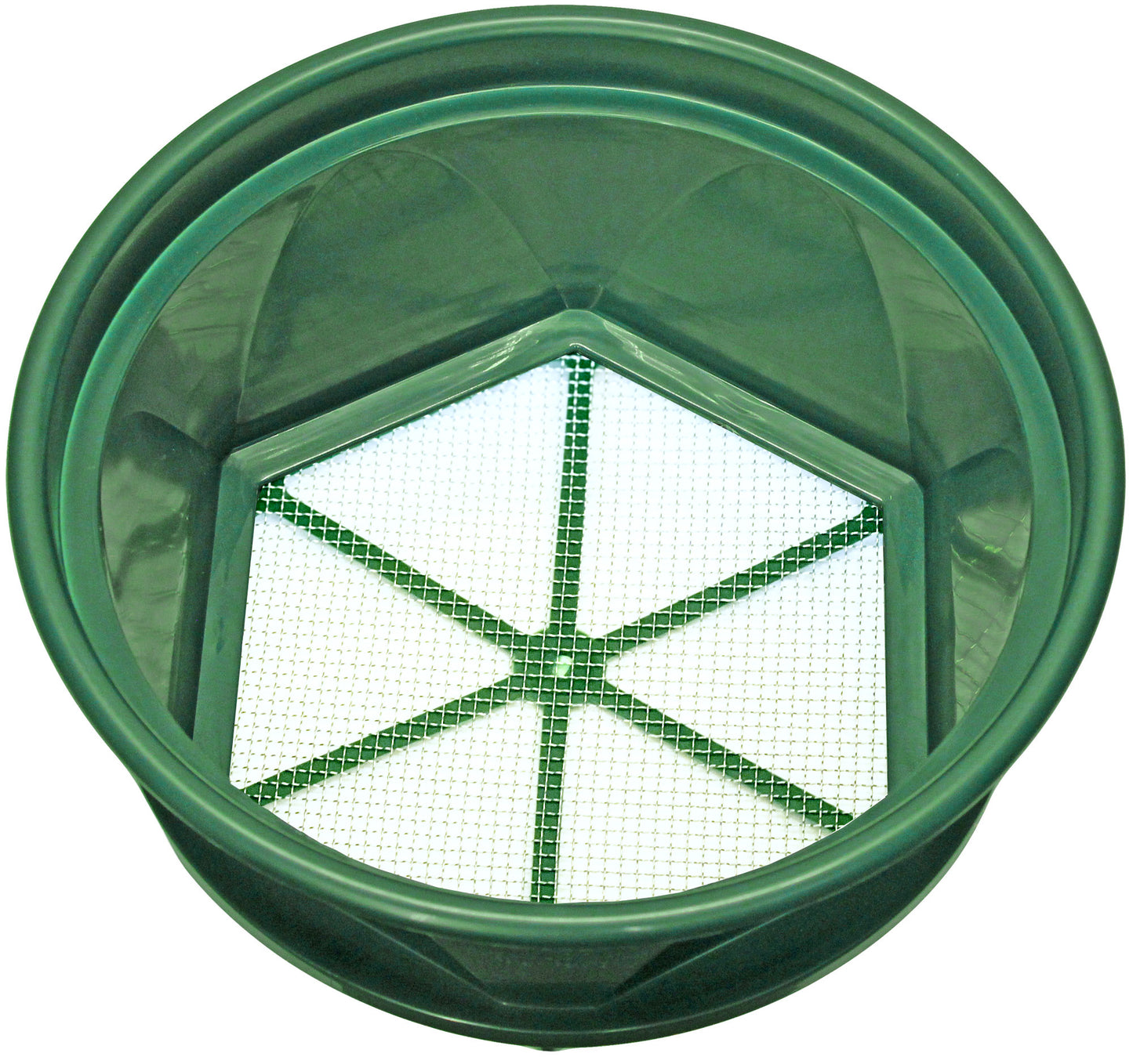 Sluice Fox 13 1/4 inch gold classifier prospecting pan - stainless steel mesh sifting pan fits atop 5 gallon bucket; mealworm strainer and shark tooth sifter