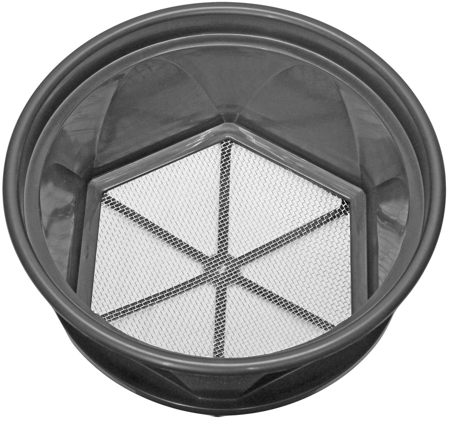 Sluice Fox 13 1/4 inch gold classifier prospecting pan - stainless steel mesh sifting pan fits atop 5 gallon bucket; mealworm strainer and shark tooth sifter