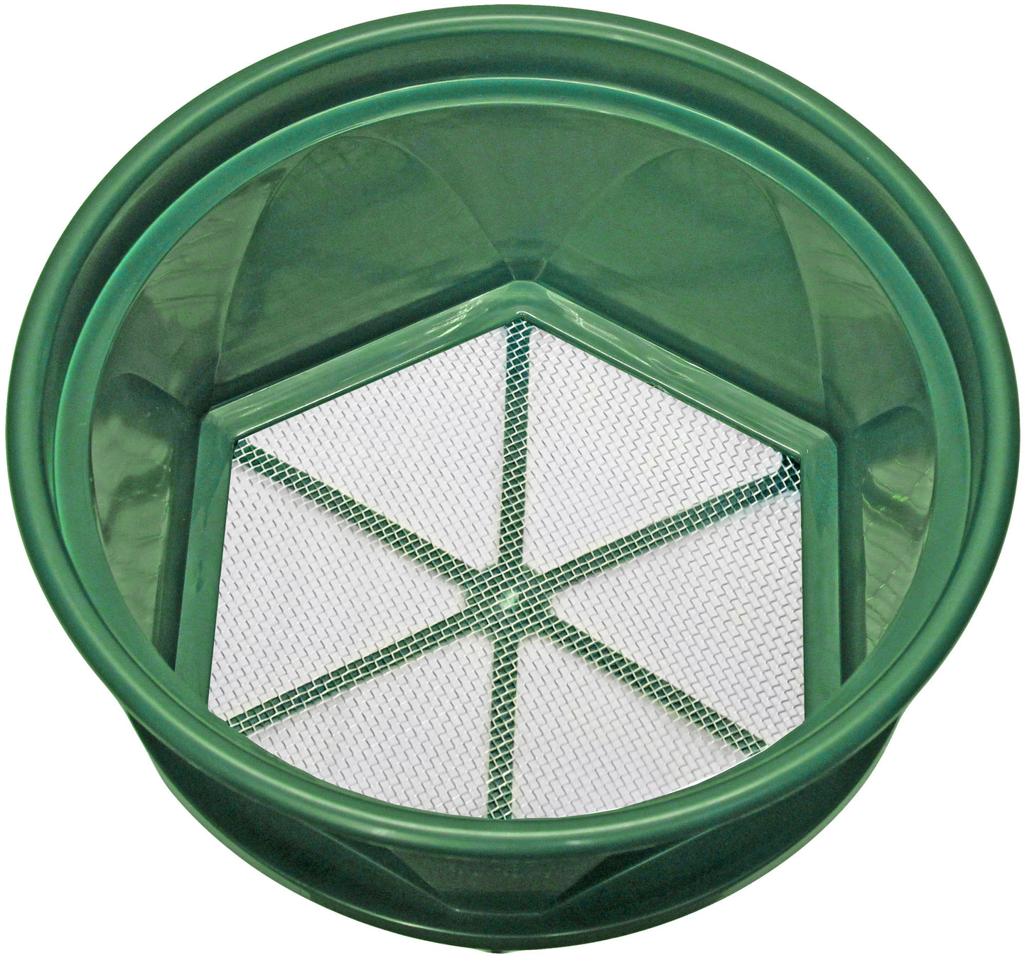 Sluice Fox 13 1/4 inch gold classifier prospecting pan - stainless steel mesh sifting pan fits atop 5 gallon bucket; mealworm strainer and shark tooth sifter