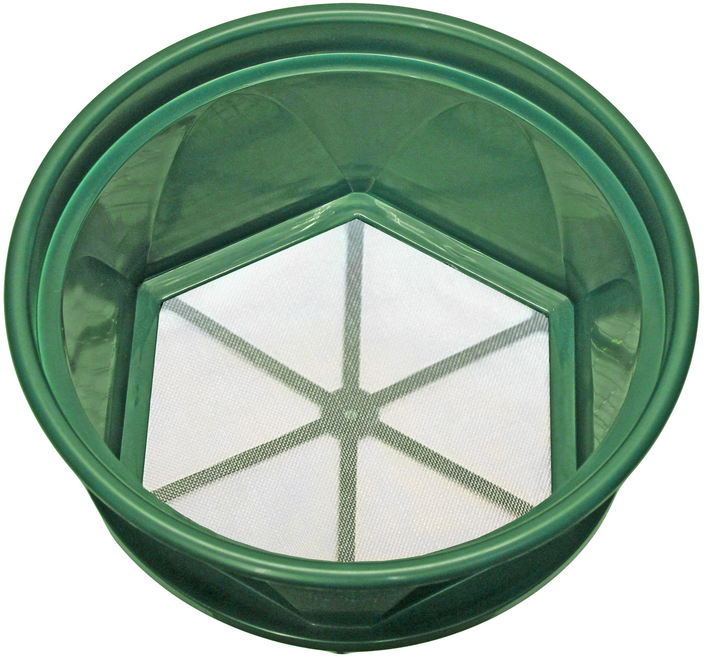 Sluice Fox 13 1/4 inch gold classifier prospecting pan - stainless steel mesh sifting pan fits atop 5 gallon bucket; mealworm strainer and shark tooth sifter