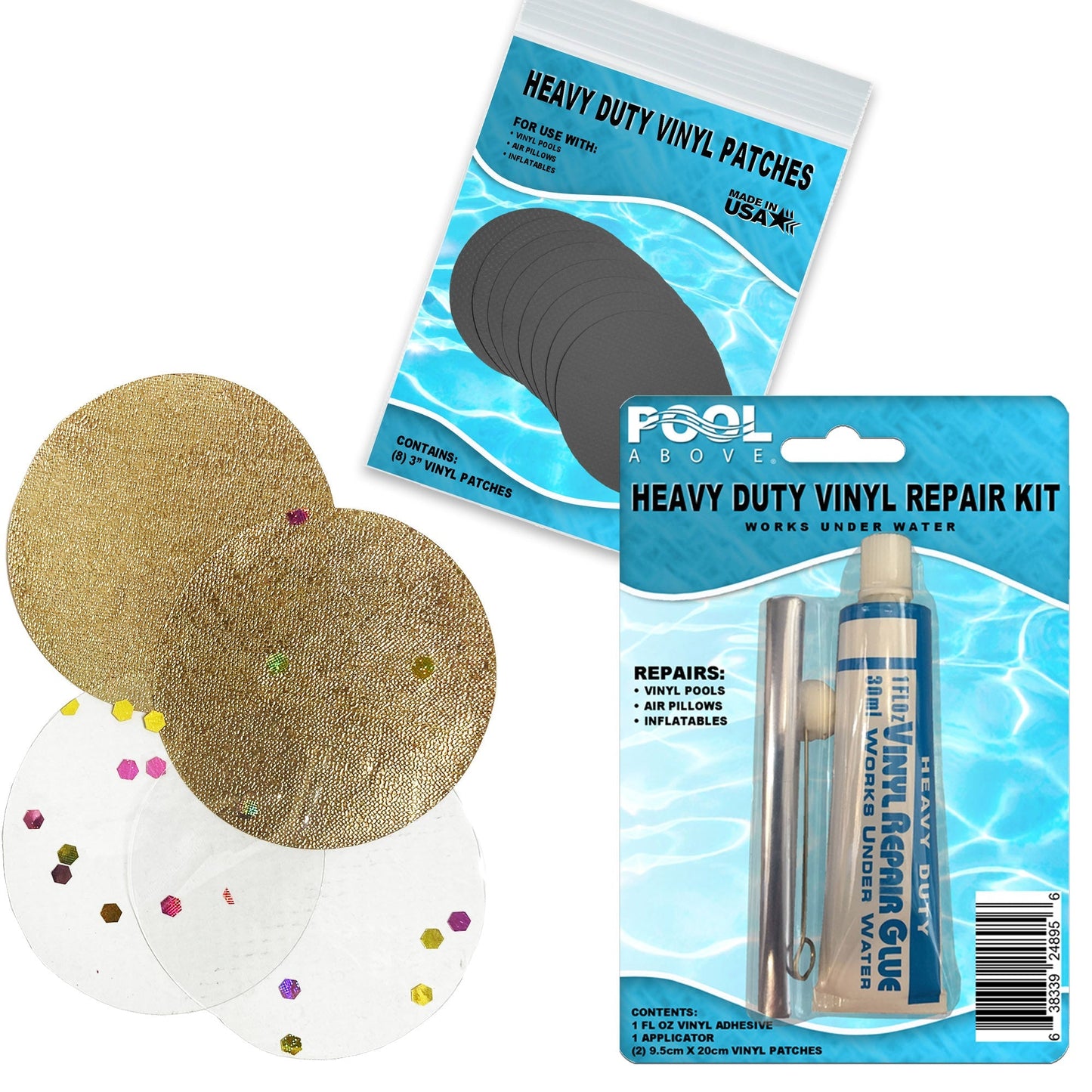 Repair Kit for Gold Glitter Sit n Float | Vinyl glue | Gold, Clear Multi