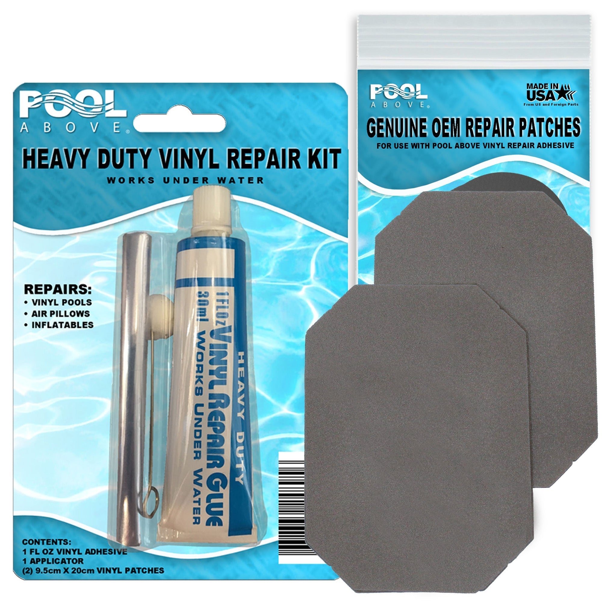 Pool Above Heavy Duty Vinyl Repair Patch Kit with Clear Sealant, Ideal for