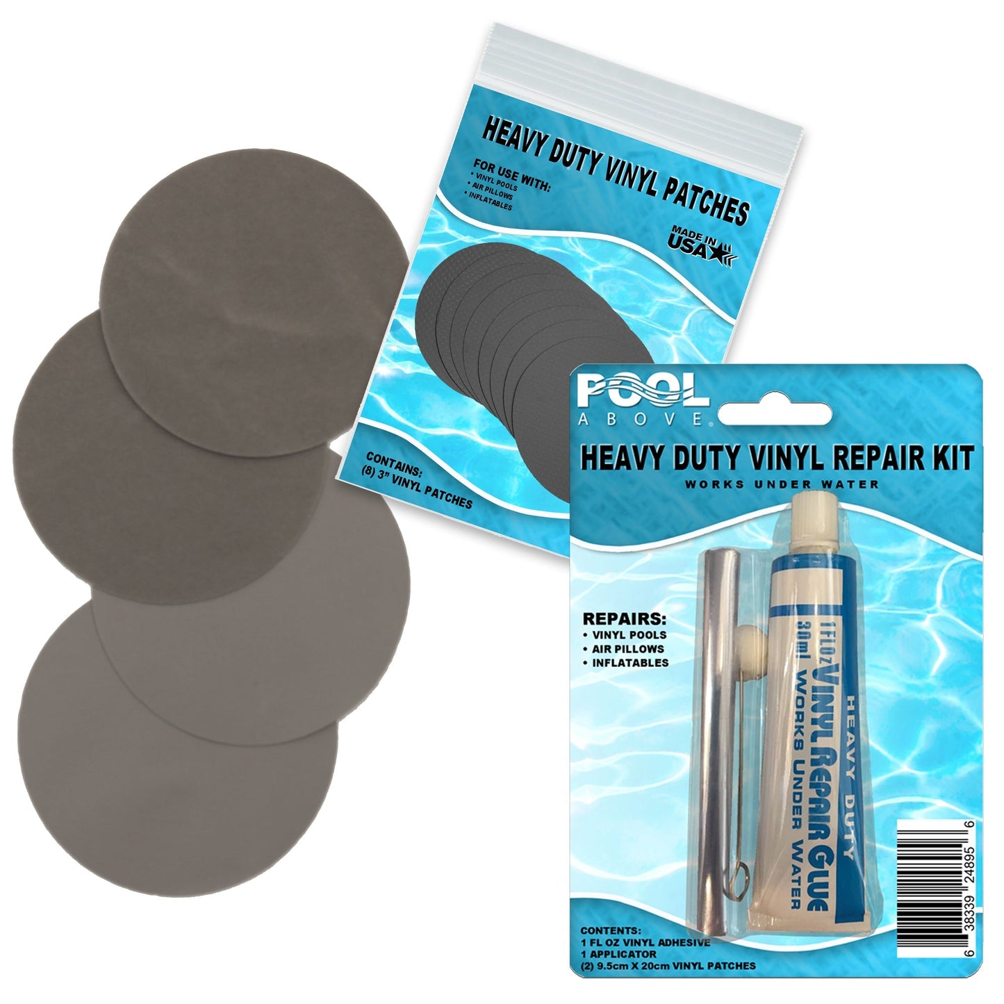 Repair Kit for Durabeam Plus Foam Top Airbed | Vinyl glue | Gray Patches
