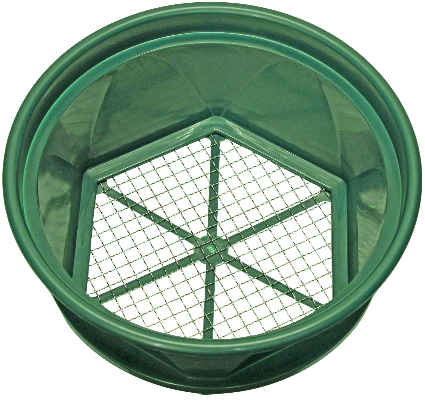 Sluice Fox 13 1/4 inch gold classifier prospecting pan - stainless steel mesh sifting pan fits atop 5 gallon bucket; mealworm strainer and shark tooth sifter