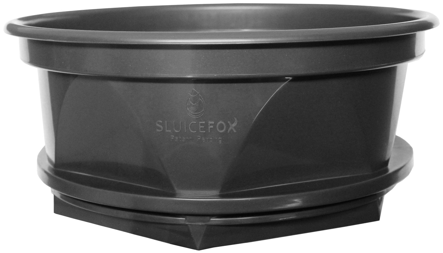 Gold classifier for five gallon bucket and bonus gold pan; stackable sifting pan sieve; gold sluice box mesh strainer; gold mining tools or shark tooth sifter