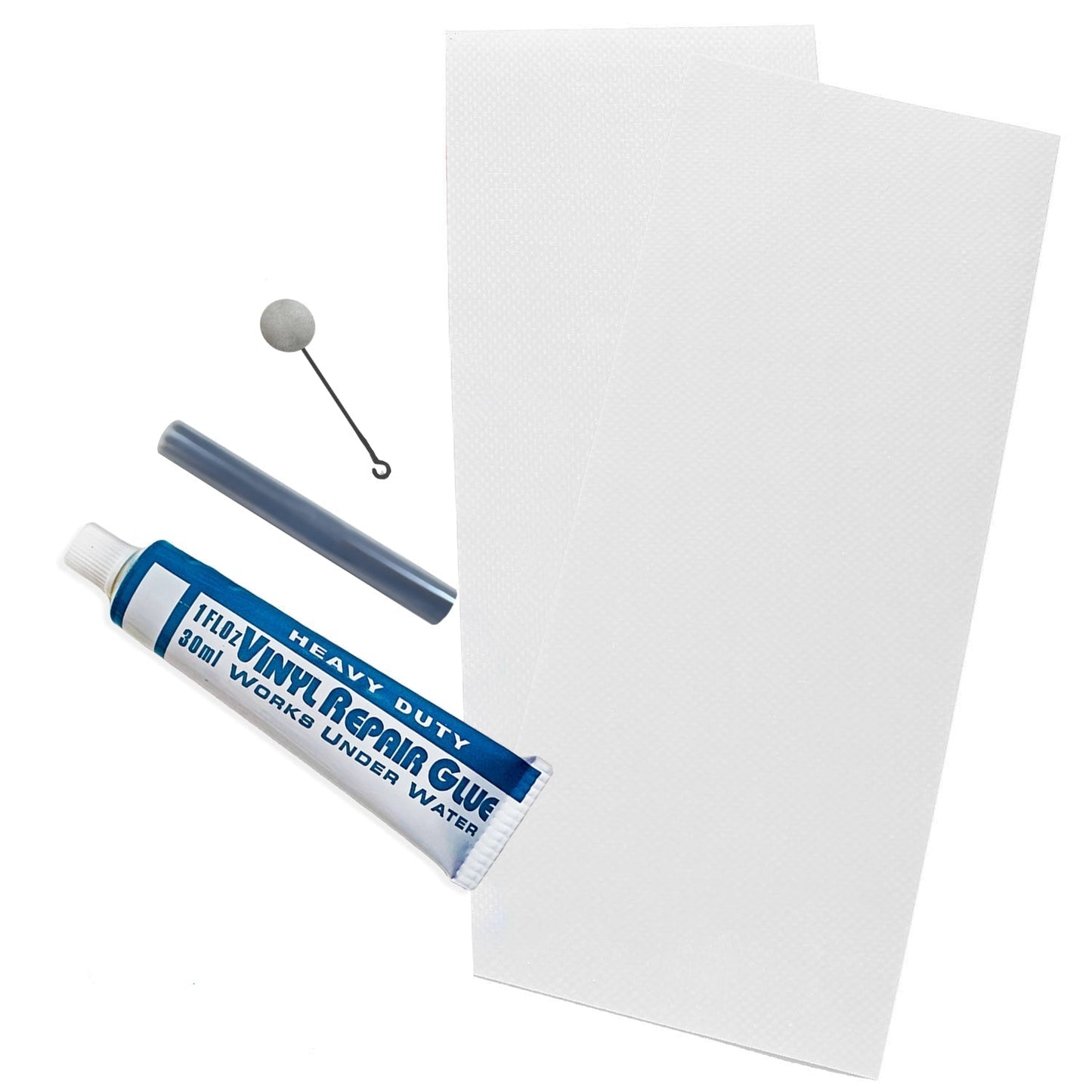 Heavy Duty Vinyl Repair Patch Kit | Vinyl Cement Adhesive Glue and Colored Patches for Inflatables Boat Raft Kayak Air Beds Inflatable Mattress Hole Repair Red