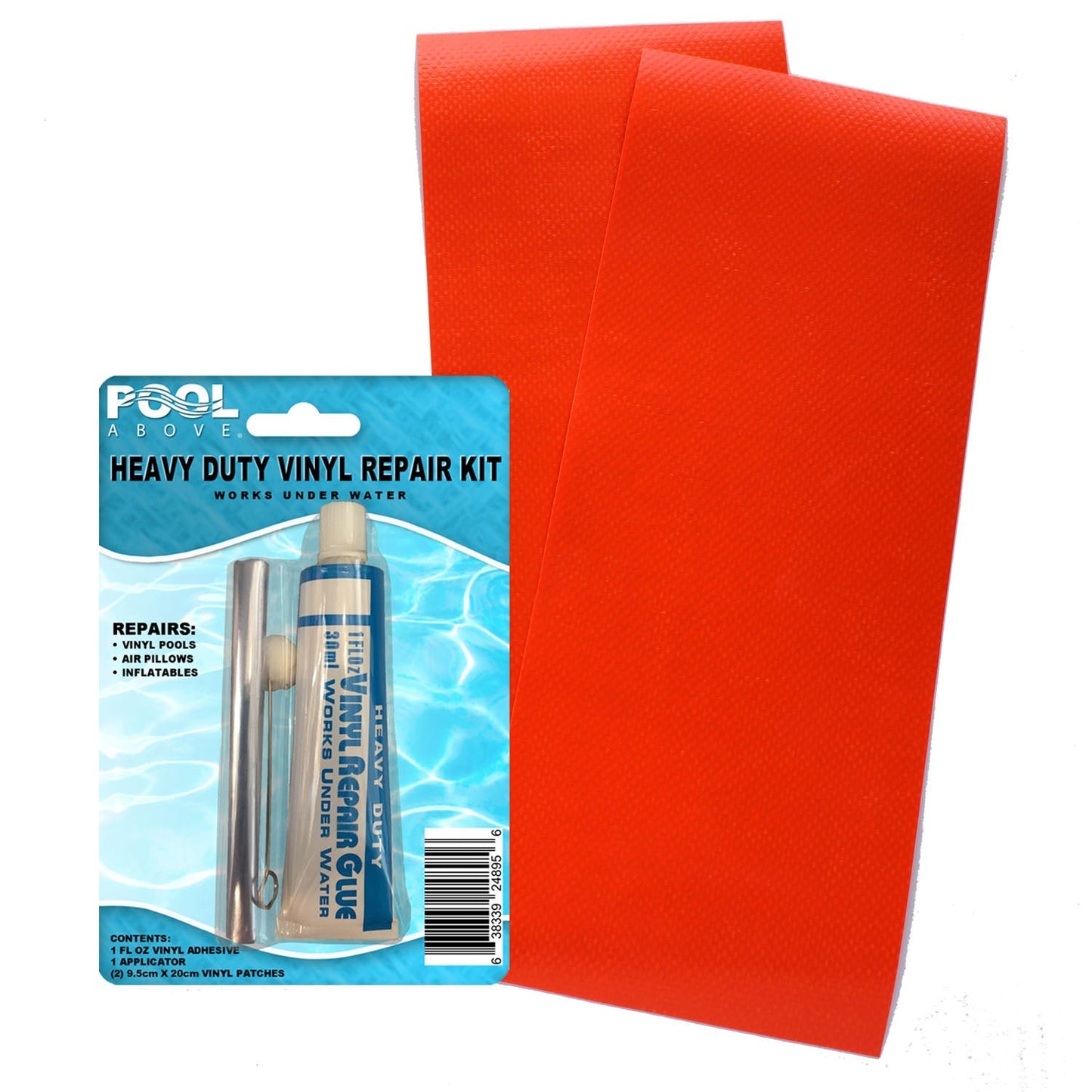 Heavy Duty Vinyl Repair Patch Kit | Vinyl Cement Adhesive Glue and Colored Patches for Inflatables Boat Raft Kayak Air Beds Inflatable Mattress Hole Repair Red