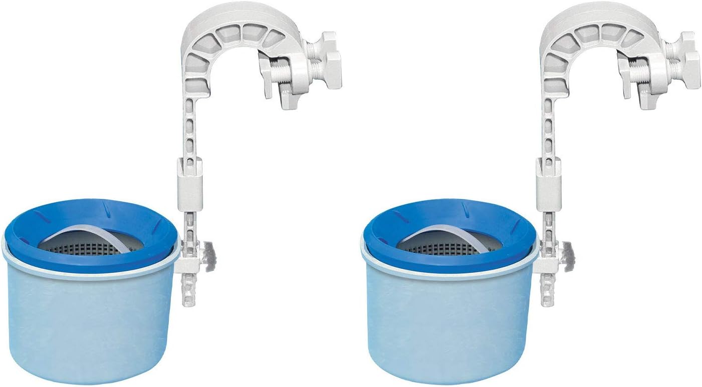 Intex Deluxe Wall-Mounted Swimming Pool Surface Automatic Clean Skimmer (2 Pack)