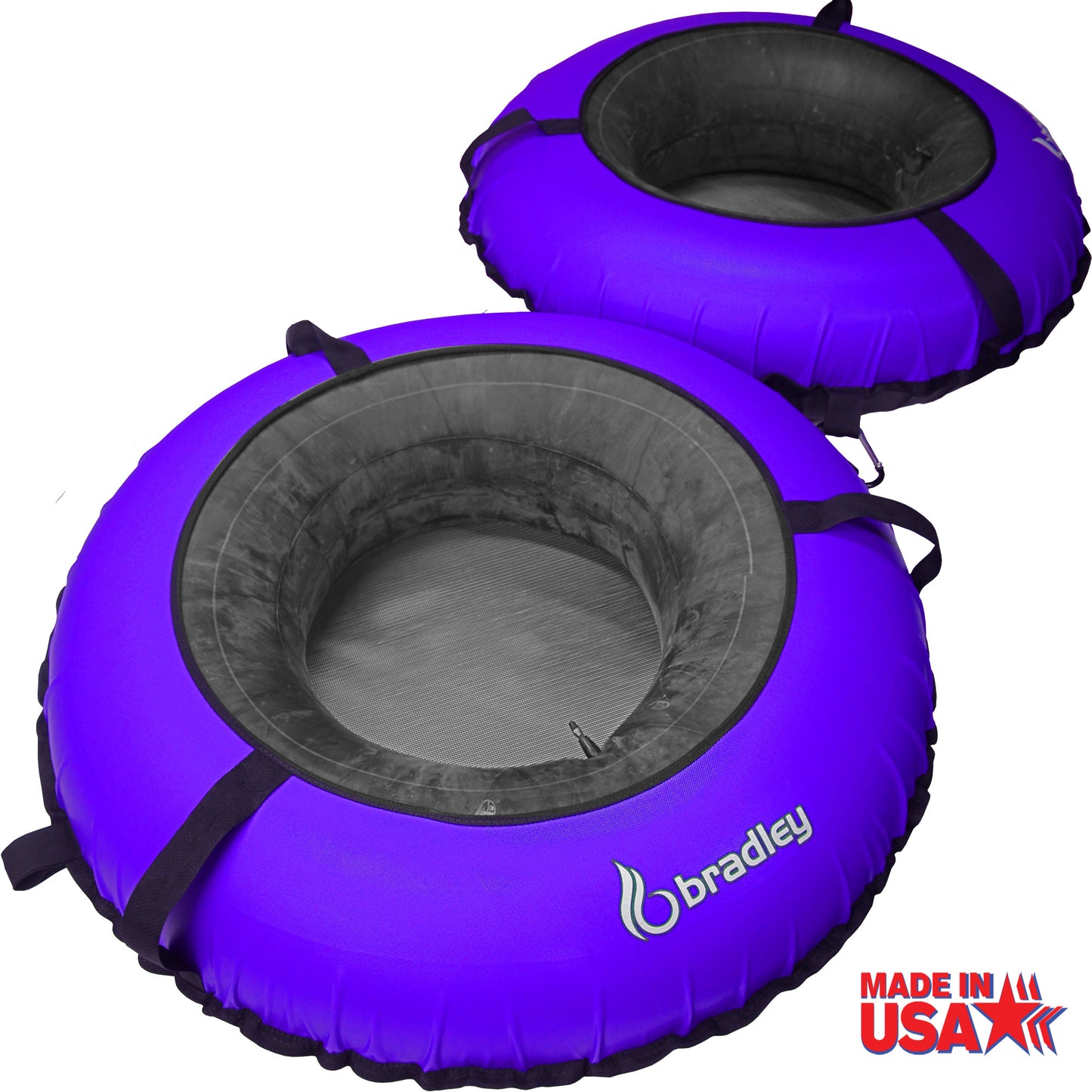Pack of two Bradley heavy duty tubes for floating the river; Whitewater water tube; Rubber inner tube with cover for river floating; Linking tandem river tubes; river raft tube