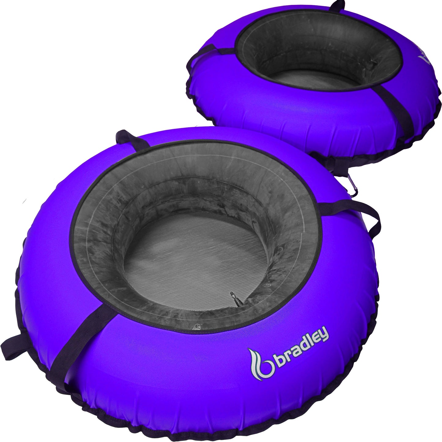 Pack of two Bradley heavy duty tubes for floating the river; Whitewater water tube; Rubber inner tube with cover for river floating; Linking tandem river tubes; river raft tube