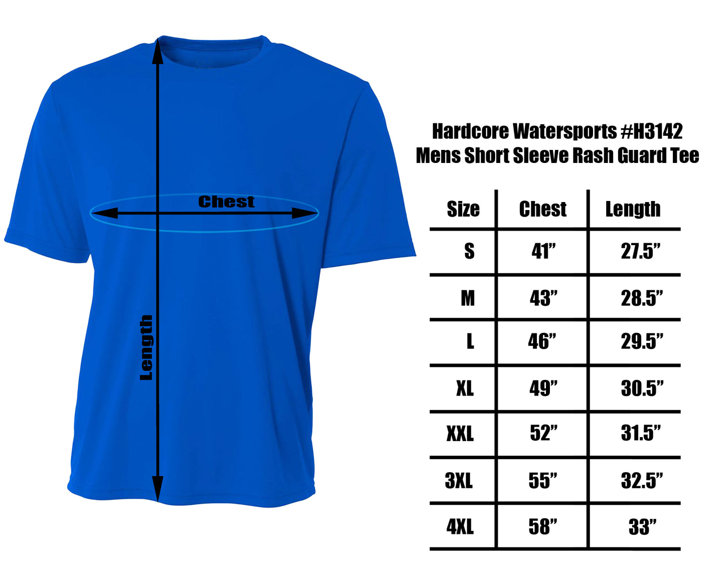 Hardcore Men's Short Sleeve Rash Guard Comfortable Performance Swim Shirt
