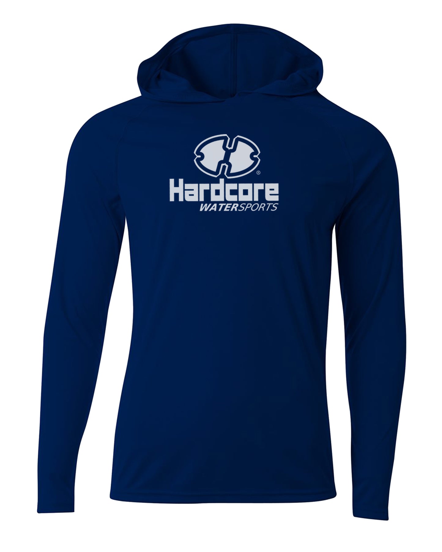 Hardcore Men's Long Sleeve Hooded Rash Guard Comfortable Performance Swim Shirt