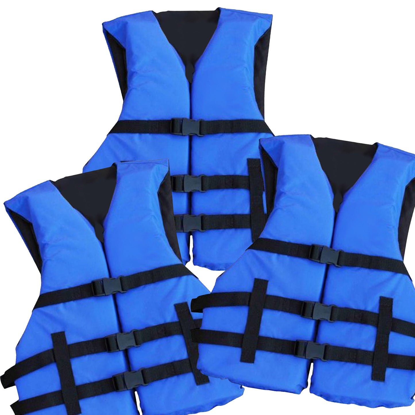 3 Pack Life jacket paddle vest; Coast Guard approved Type III PFD life vest flotation device; Jet ski, wakeboard, kayak; Ideal extra life jacket for pontoon boat