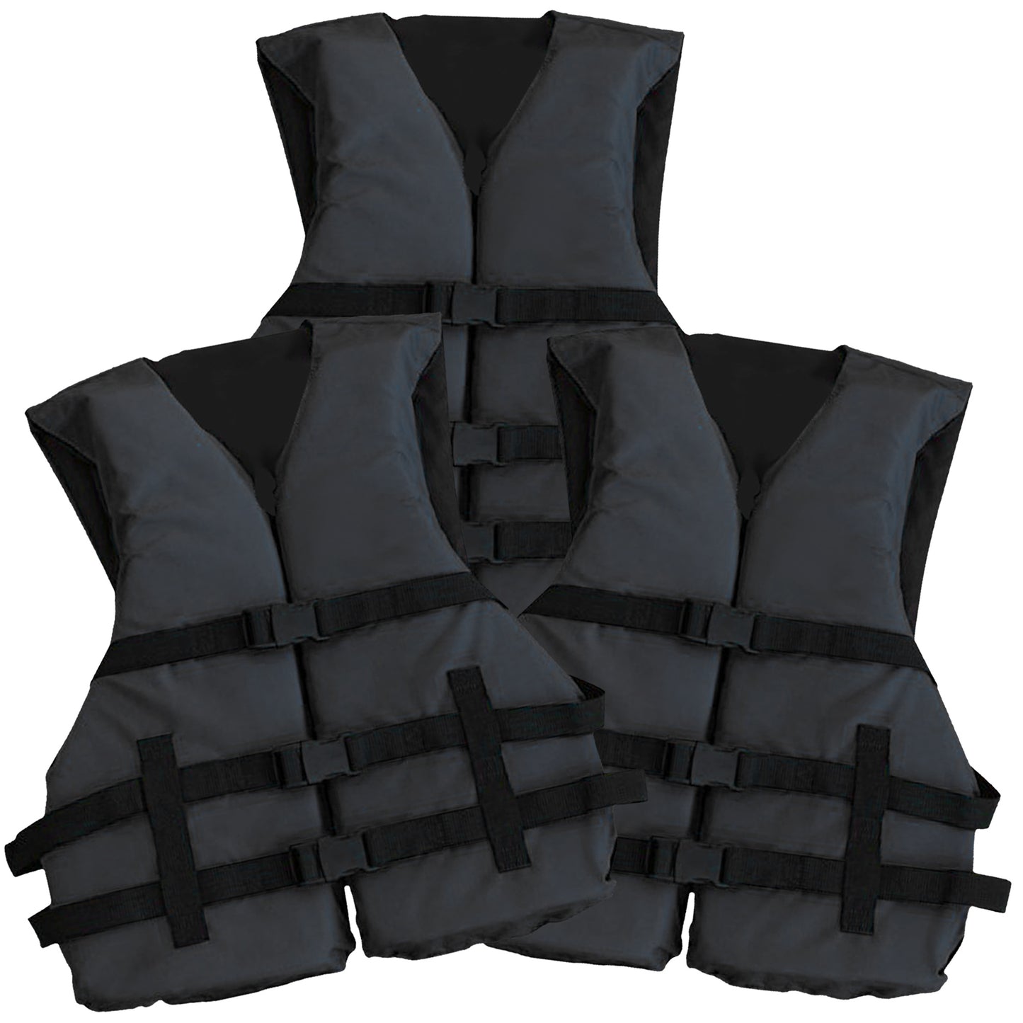 3 Pack Life jacket paddle vest; Coast Guard approved Type III PFD life vest flotation device; Jet ski, wakeboard, kayak; Ideal extra life jacket for pontoon boat