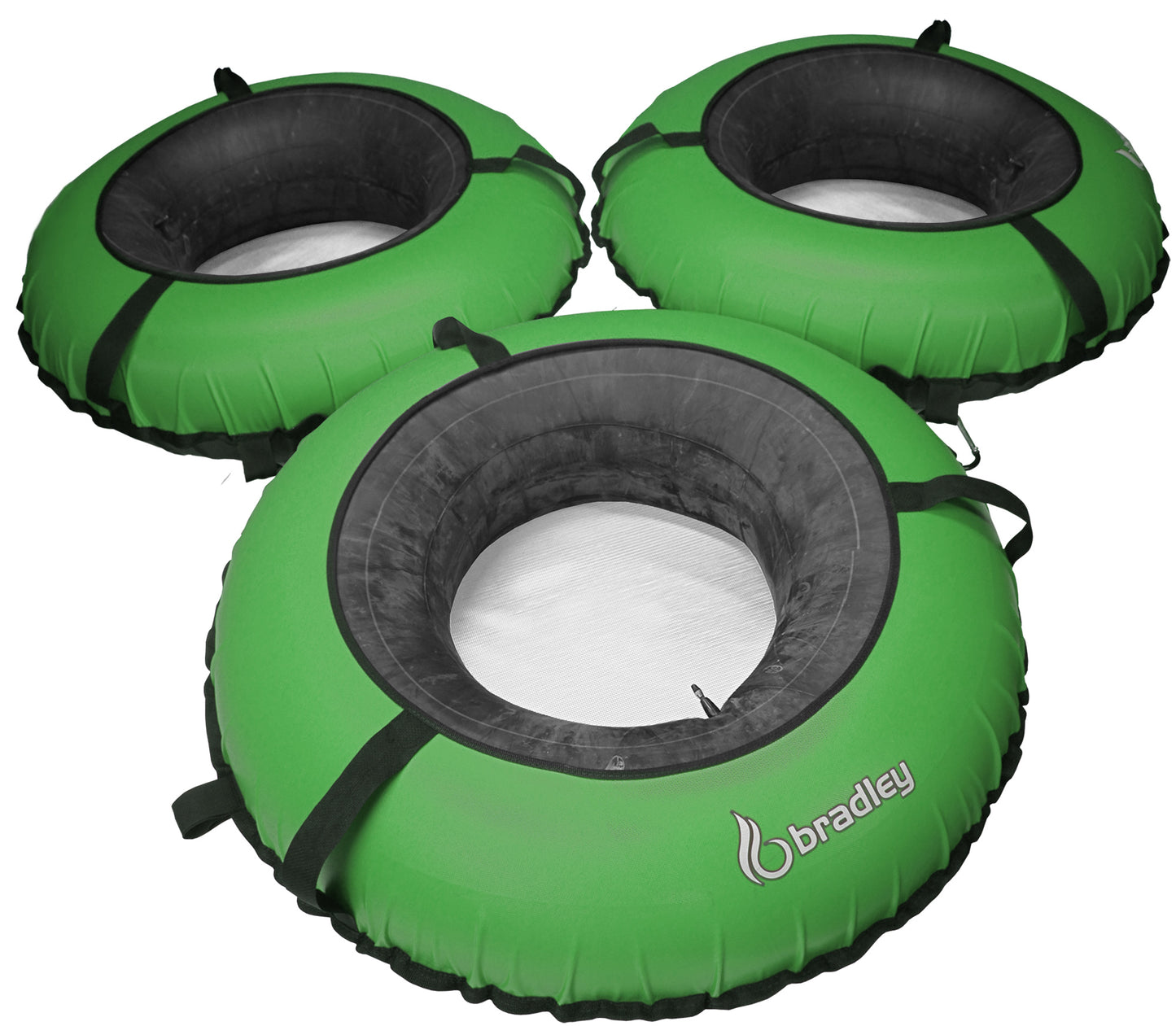 Pack of three Bradley heavy duty tubes for floating the river; Whitewater water tube; Rubber inner tube with cover for river floating; Linking tubes for floating the river; river raft tube