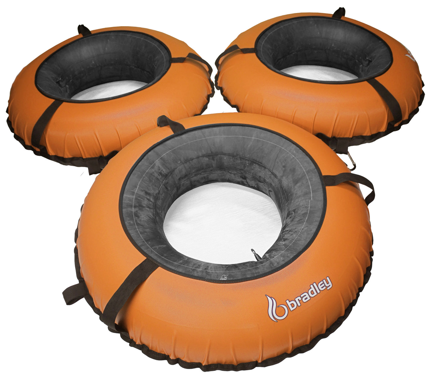 Pack of three Bradley heavy duty tubes for floating the river; Whitewater water tube; Rubber inner tube with cover for river floating; Linking tubes for floating the river; river raft tube