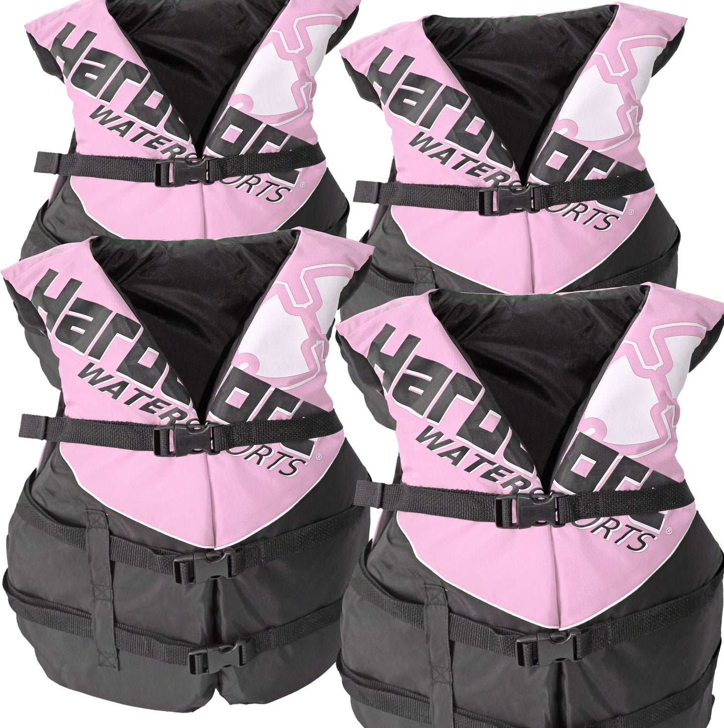4 pack Hardcore Coast Guard type III PFD for adults; life jacket paddle vest for adults; life vest flotation device; Jet ski, wakeboard, kayak; extra life jacket for pontoon boat