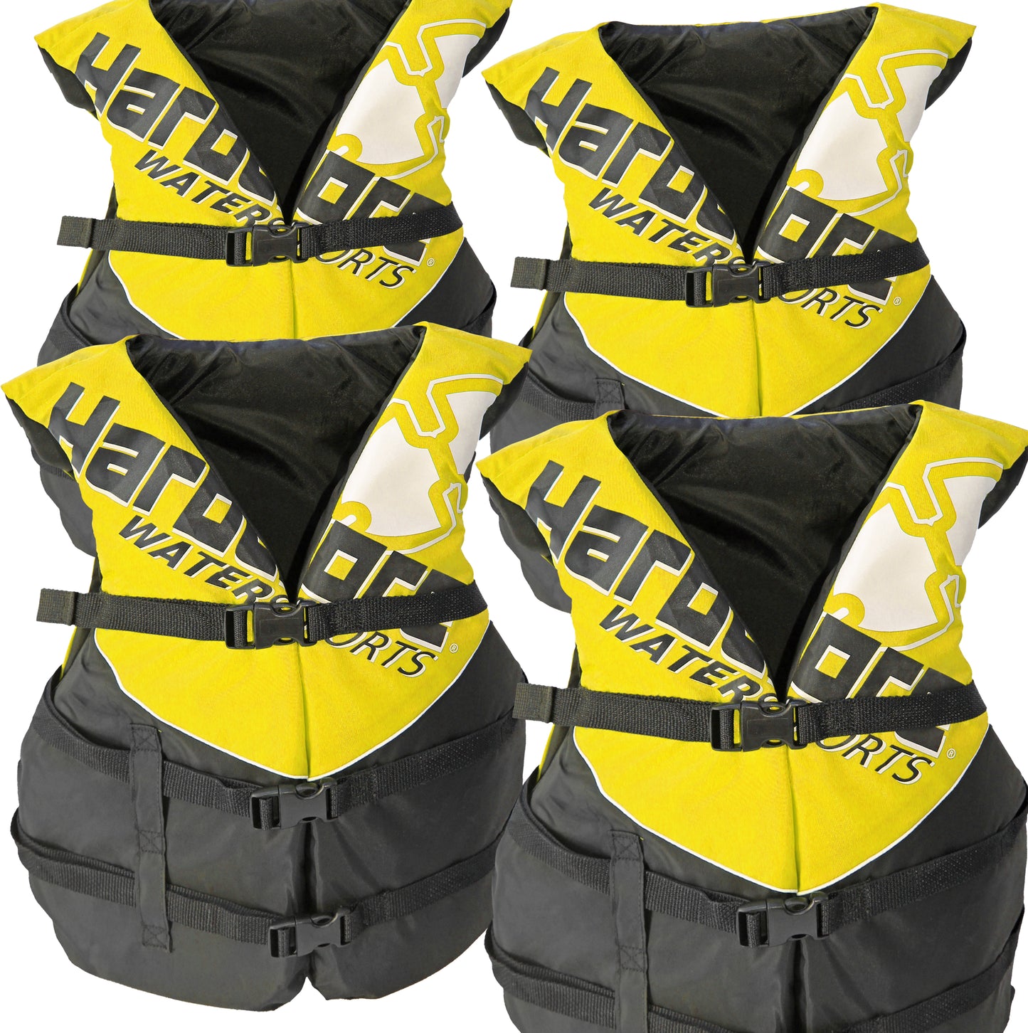4 pack Hardcore Coast Guard type III PFD for adults; life jacket paddle vest for adults; life vest flotation device; Jet ski, wakeboard, kayak; extra life jacket for pontoon boat