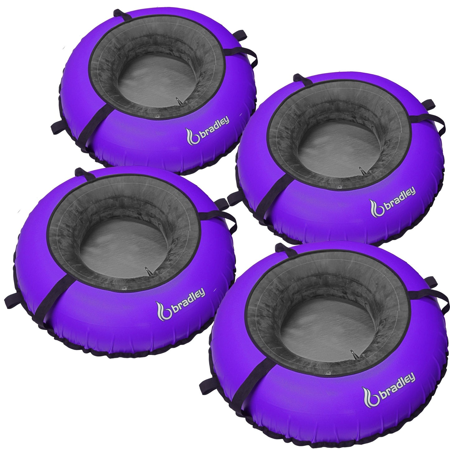Pack of four Bradley heavy duty tubes for floating the river; Whitewater water tube; Rubber inner tube with cover for river floating; Linking tubes for floating the river; river raft tube
