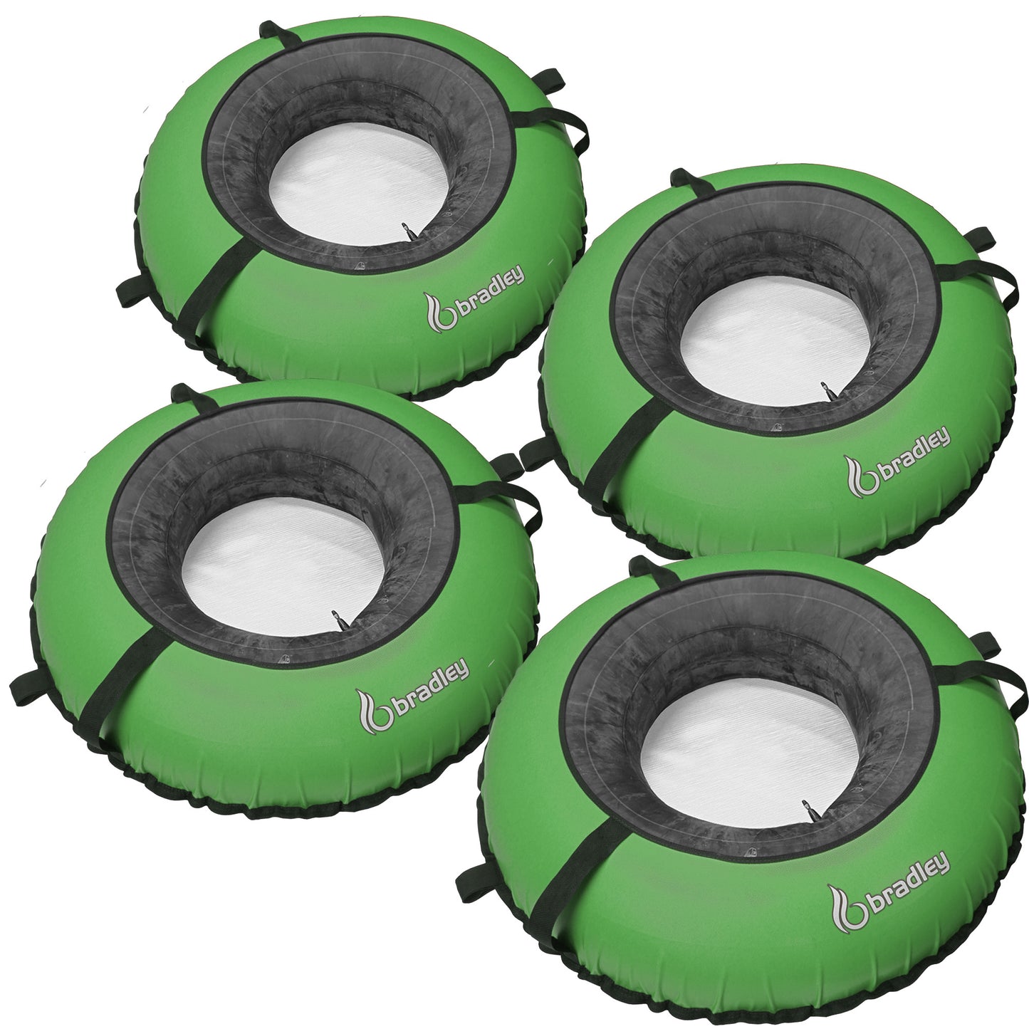 Pack of four Bradley heavy duty tubes for floating the river; Whitewater water tube; Rubber inner tube with cover for river floating; Linking tubes for floating the river; river raft tube