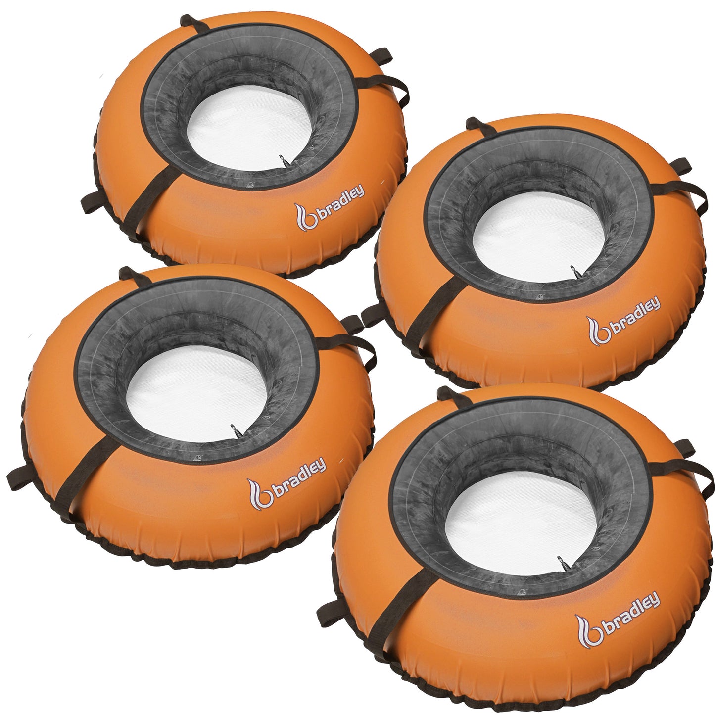 Pack of four Bradley heavy duty tubes for floating the river; Whitewater water tube; Rubber inner tube with cover for river floating; Linking tubes for floating the river; river raft tube