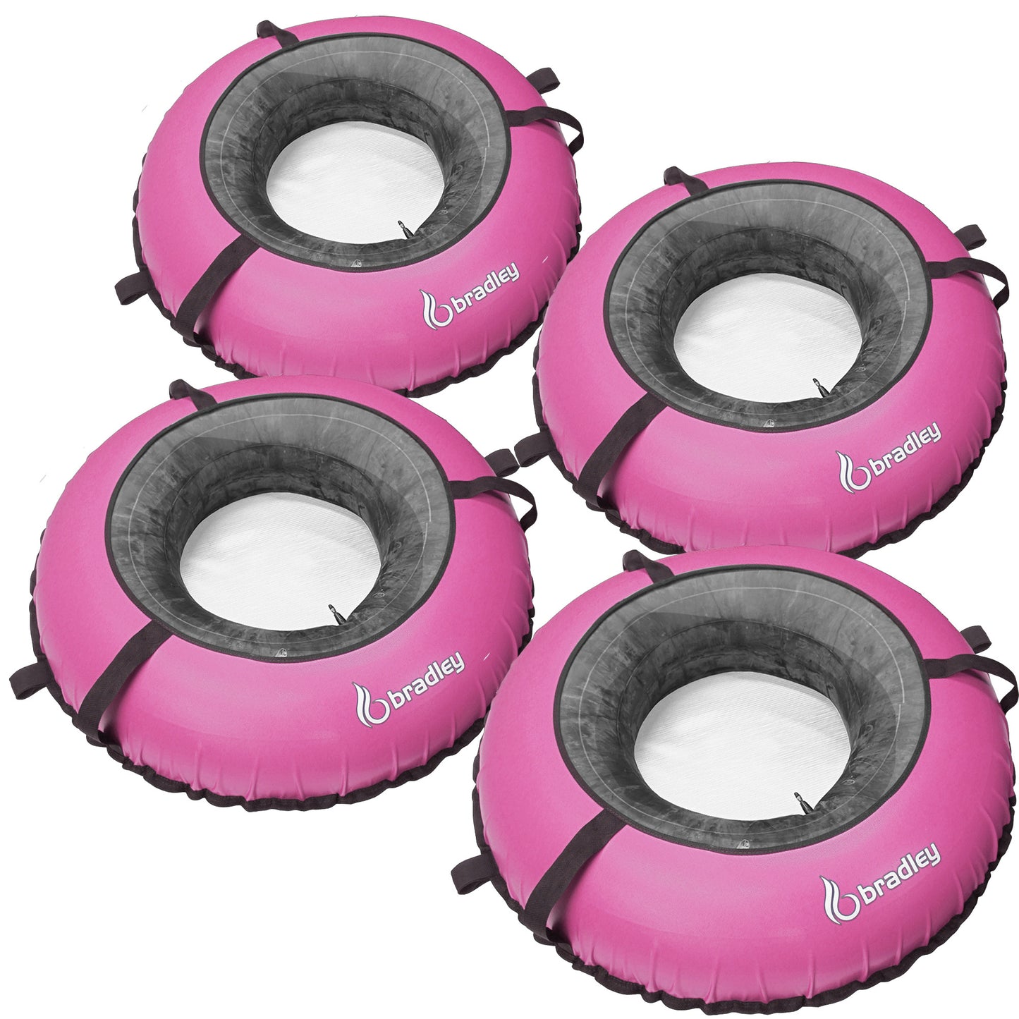 Pack of four Bradley heavy duty tubes for floating the river; Whitewater water tube; Rubber inner tube with cover for river floating; Linking tubes for floating the river; river raft tube