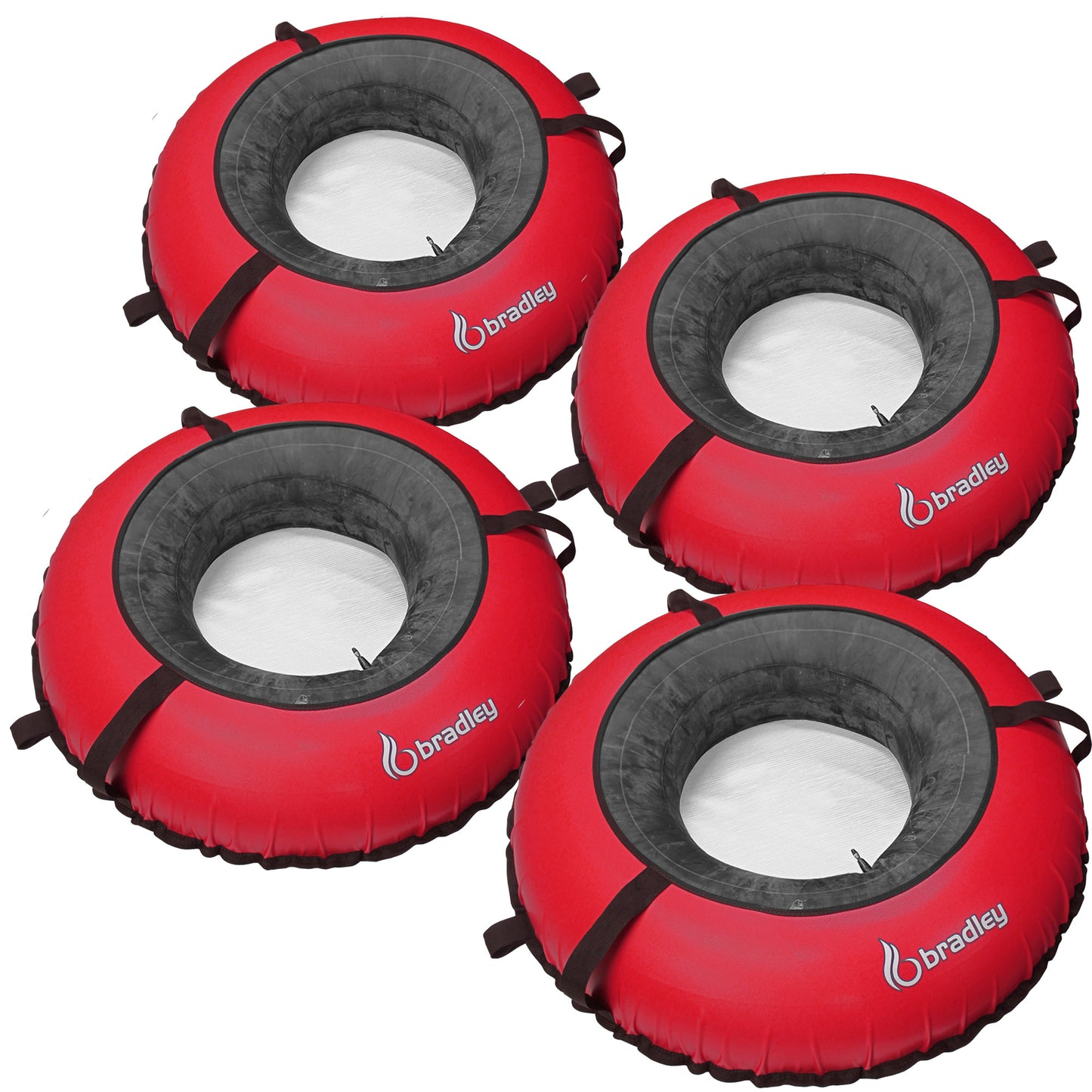 Pack of four Bradley heavy duty tubes for floating the river; Whitewater water tube; Rubber inner tube with cover for river floating; Linking tubes for floating the river; river raft tube