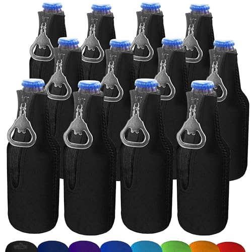 12 Pack #3 Bottle Koozie Black