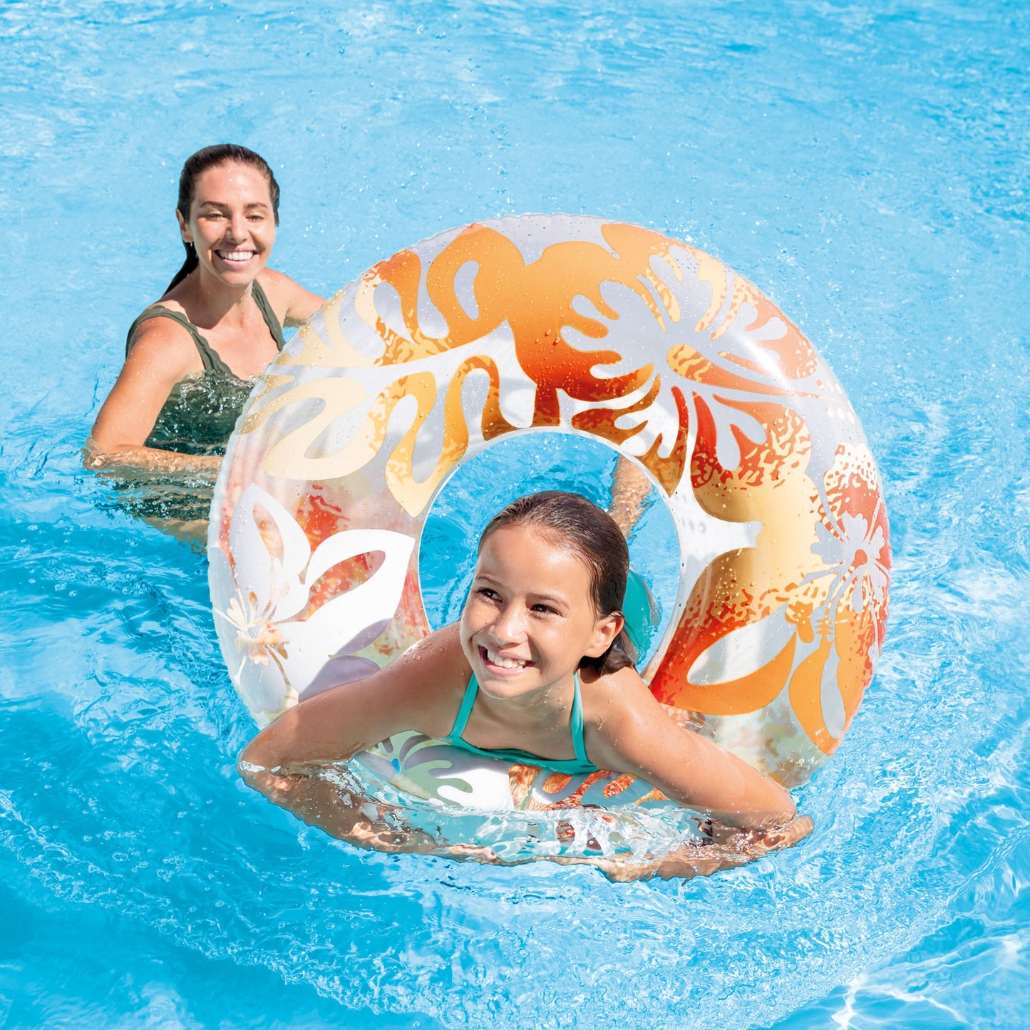 Intex Colorful Transparent Inflatable Swimming Pool Tube Raft (6 Pack) 59251EP