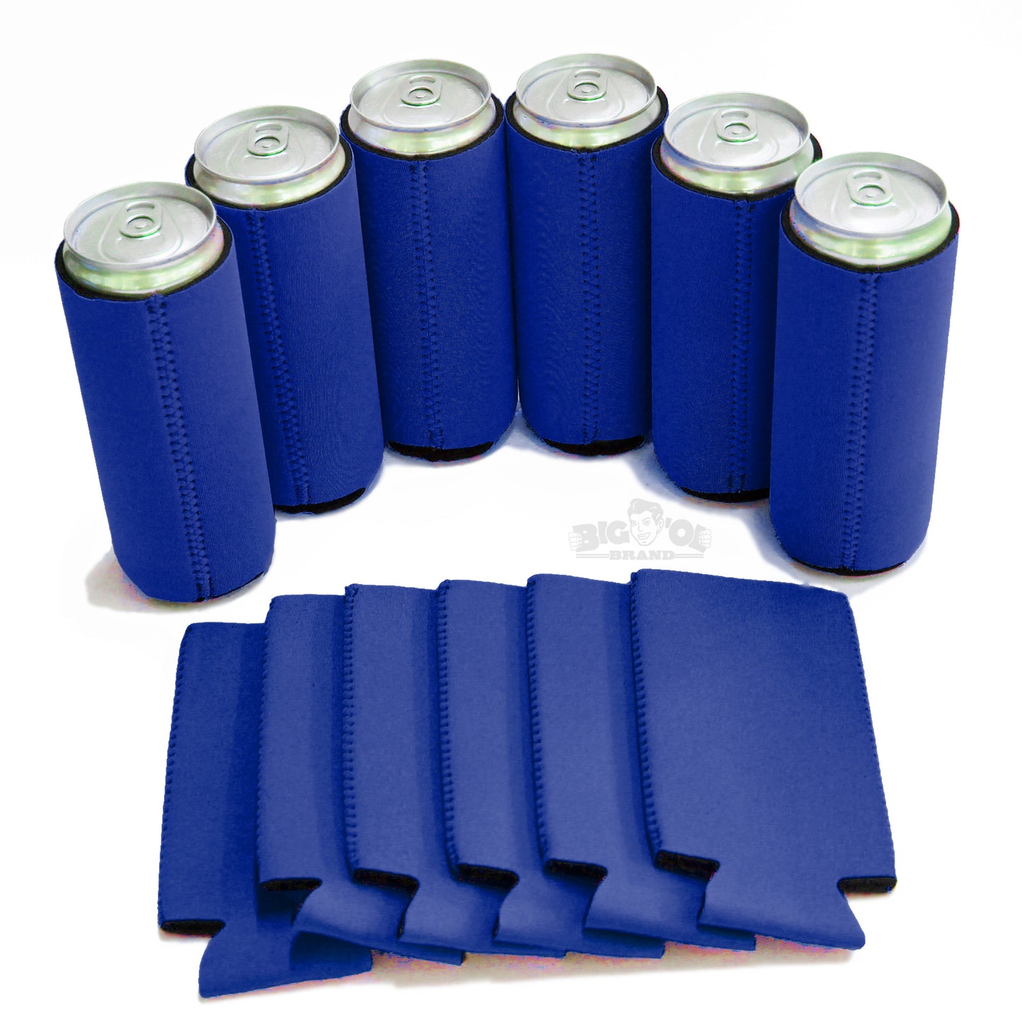 Neoprene Can Cooler Collapsible Sleeves for Slim 12oz Cans - 6-Pack - Blank Design for any Event - Lightweight 3mm Thick Insulation Keeps Your Drinks Cool!