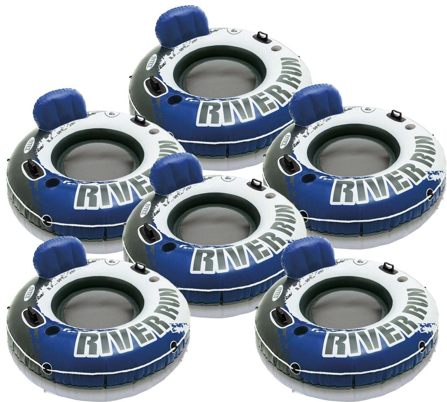 Intex River Run I Sport Lounge, Inflatable Water Float, 53 in Diameter - Pack of 6