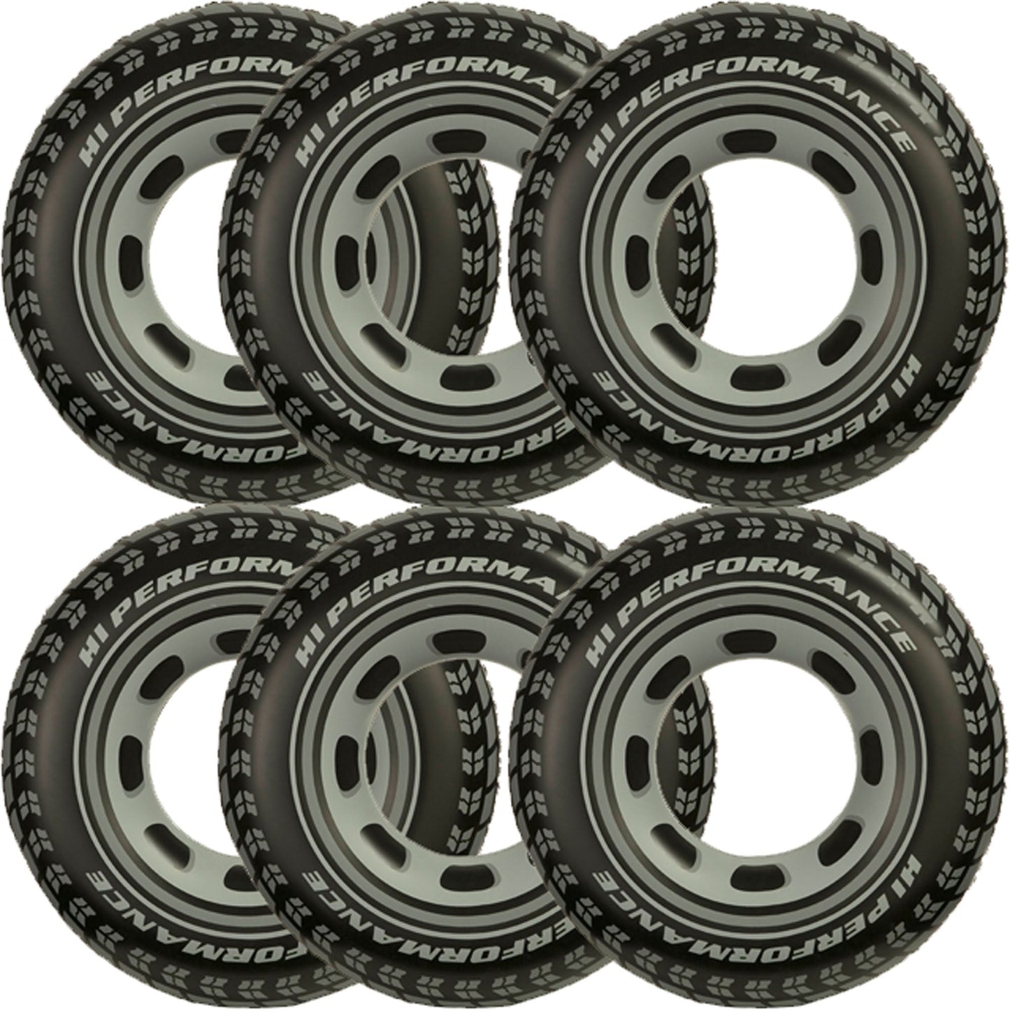 (6) Intex Giant Tire Tube Inflatable Water Swimming Pool Ring Float Raft Lounger