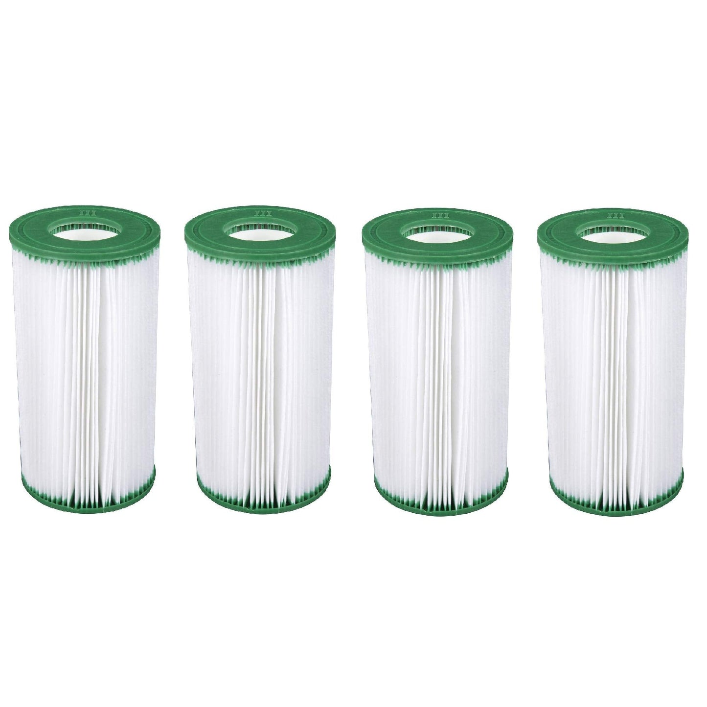 Coleman 90357E-BW Type III A/C Replacement Washable Pool Filter Cartridges for 1000 and 1500 GPH Filter Pumps, Green and White (4 Pack)