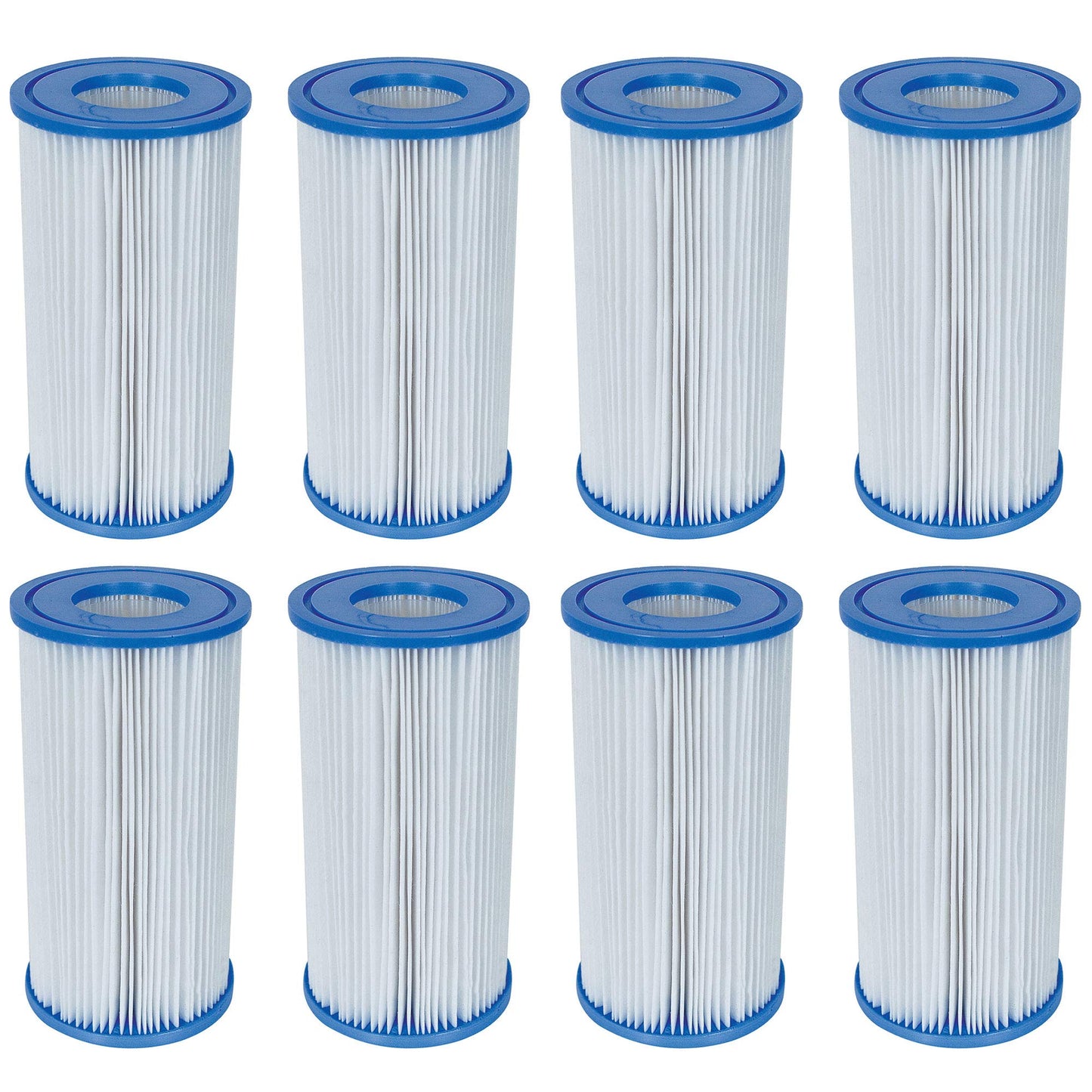 Bestway 58012E Type III/A Outdoor Swimming Pool Filter Pump Replacement 4.2"x8" Cartridge Accessory, Use in 500/800/1500 Gallon Filter Pumps, 8 Pack
