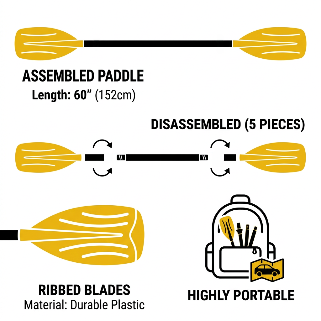 Kids Kayak Paddle for River Tubing and Water Adventures | Double-Sided Oars Ideal for Young Paddlers or on River Runs, Lakes, and Streams | Lightweight, Easy-to-Use