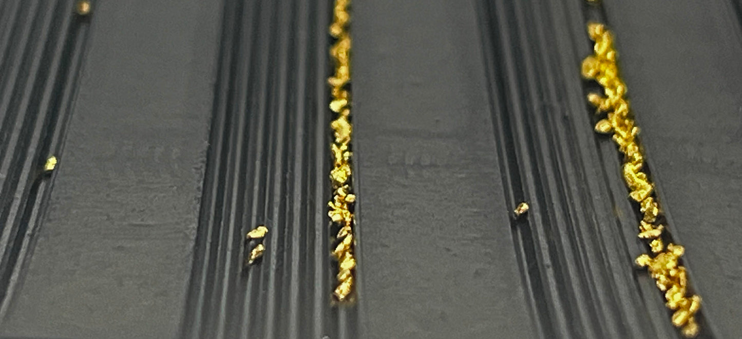 Sluice box rubber V matting; gold sluice mat for fine gold recovery set; gold prospecting supplies; precut trimmable size selection, black/green color, mini rib/micro rib pattern