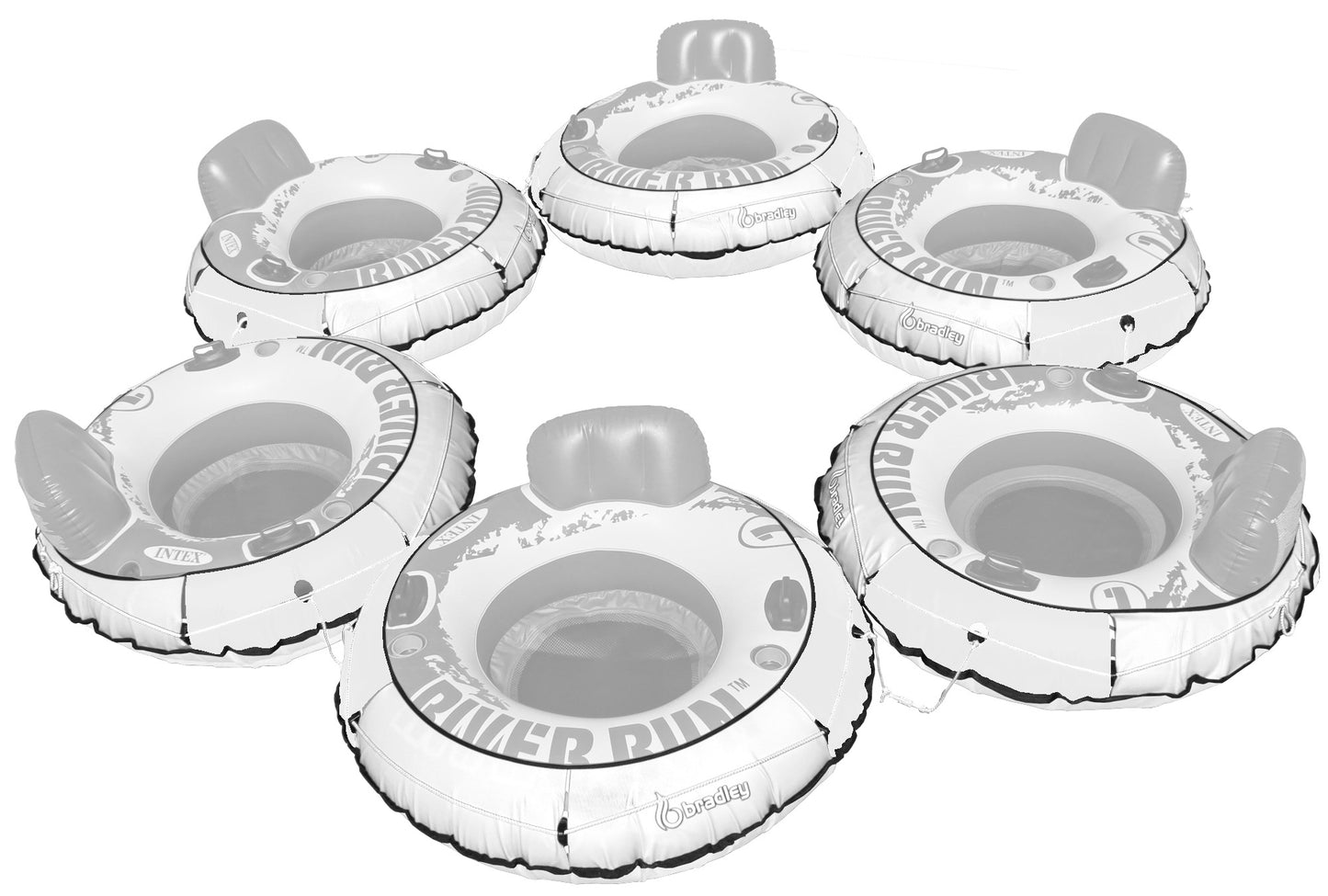 6 Pack Heavy Duty River Tube Cover Only; Made in USA to fit River Run Tube; Compatible with Intex Inflatable River Run river float tube & Most 53" River Tubes