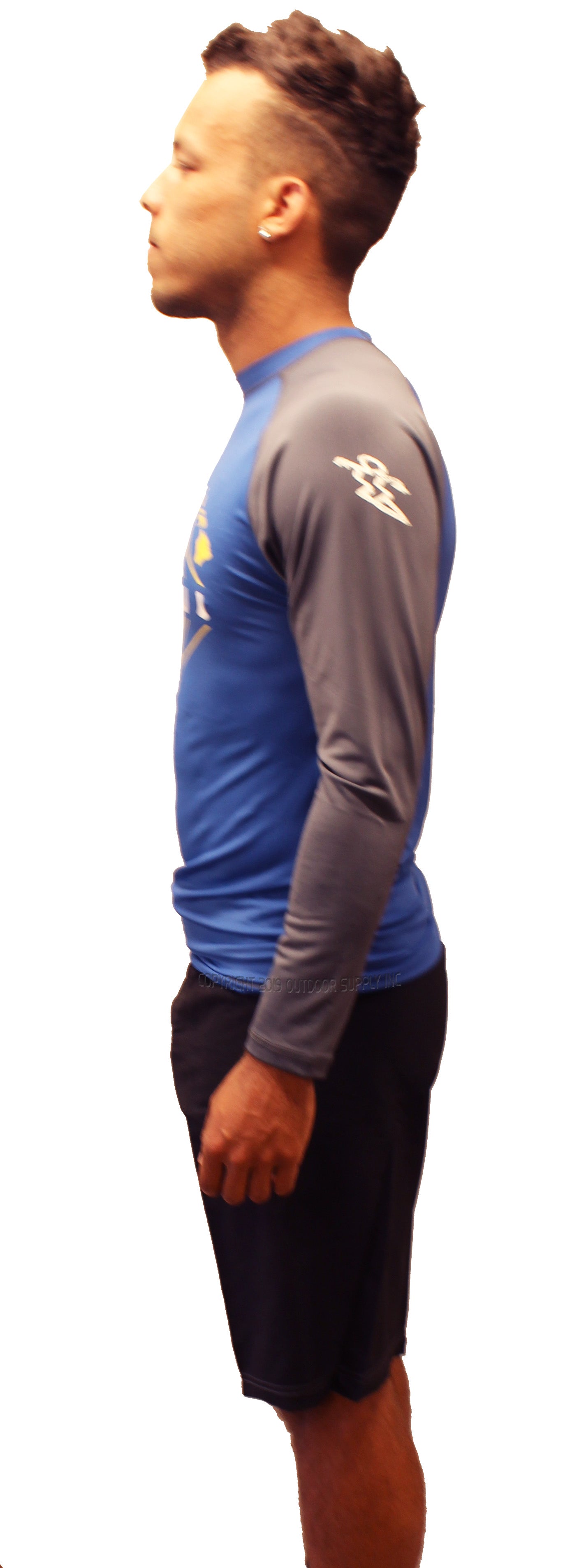 Mens Da Hui Long Sleeve Rash Guard Water Surf Shirt UPF 50+