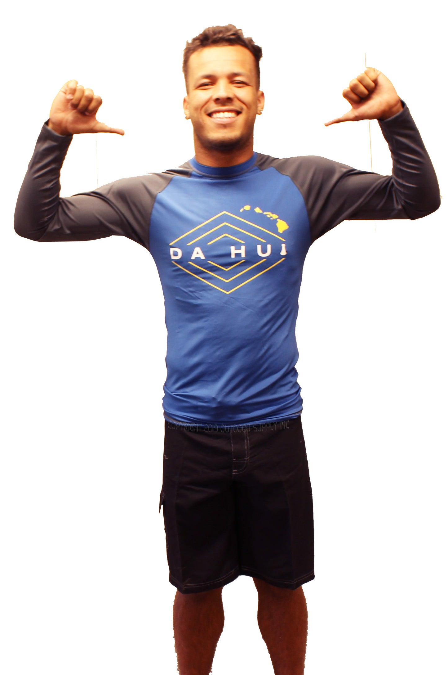 Mens Da Hui Long Sleeve Rash Guard Water Surf Shirt UPF 50+