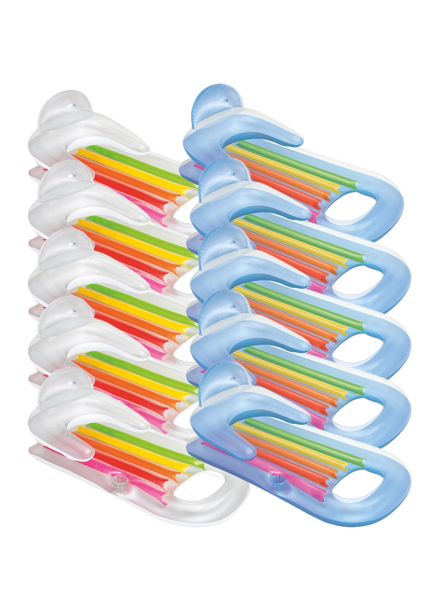 Intex King Kool Inflatable Lounging Swimming Pool Float, Multi-Colored (10 Pack)