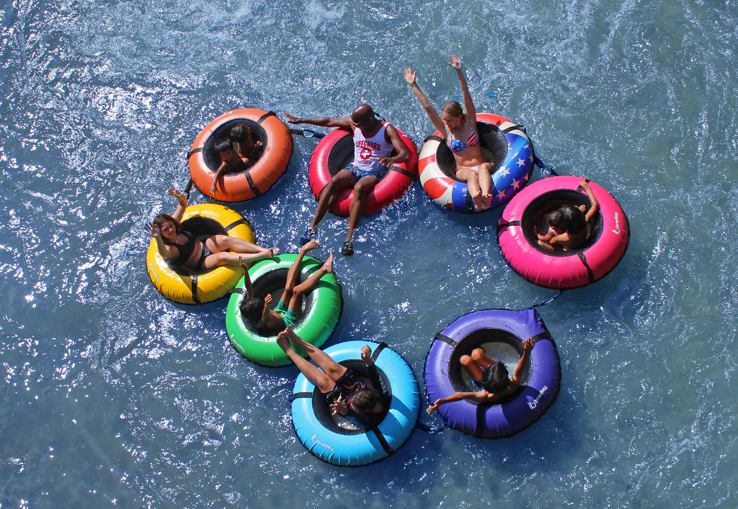 Bradley heavy duty tubes for floating the river; Whitewater water tube; Rubber Truck Tire tube with cover for river floating; Linking river tubes for floating the river